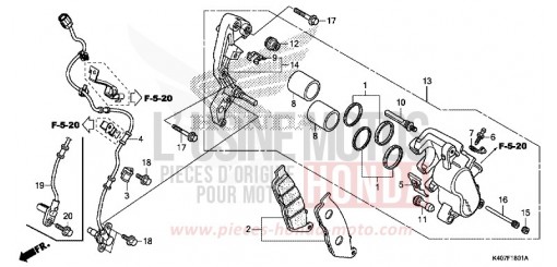 ETRIER DE FREIN AVANT (ABS) NSS125ADK de 2019